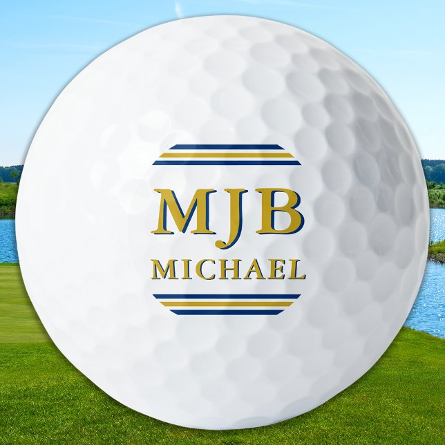 Balles De Golf Custom Three Initial Monogram Golfer Personalized (Créateur téléchargé)