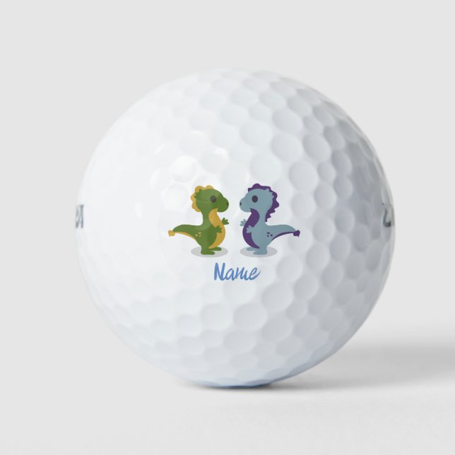 Balles De Golf Cute Dinosaur Paire Thunder_Cove (Devant)
