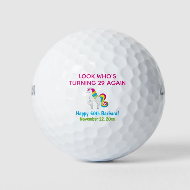 Balles De Golf Cute drôle Anniversaire Unicorn (Devant)