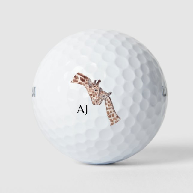 Balles De Golf Cute Giraffe Safari Animal Afrique Nature Monogram (Devant)
