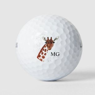 Balles De Golf Cute Giraffe Safari Animal Afrique Nature Monogram