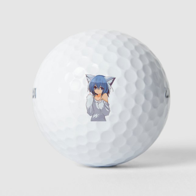 Balles De Golf Cute Kawaii Chat-girl Waifu (Devant)