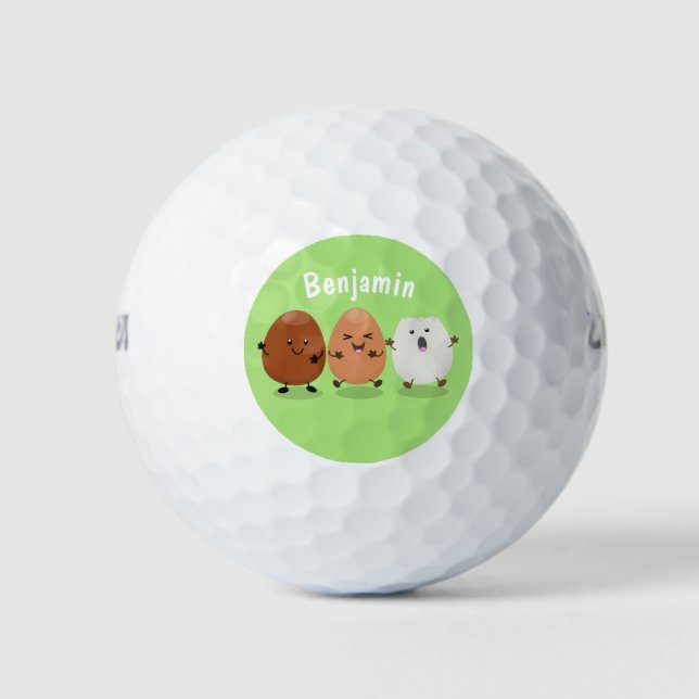 Balles De Golf Cute kawaii oeufs humoristique dessin animé (Devant)