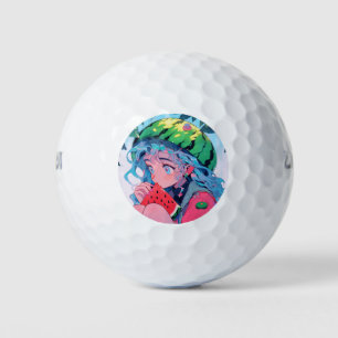 Balles De Golf Cute Kawaii Watermelon Fruit Nature Anime Girl