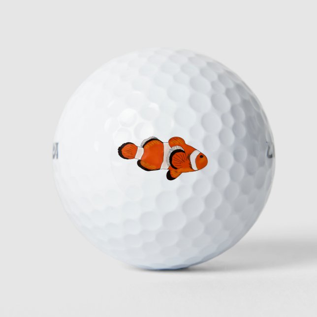 Balles De Golf Cute Orange Clown Fish Golf Balls (Devant)