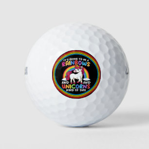 Balles De Golf Cute Rainbow Unicorn Cool Anniversaire présent drô