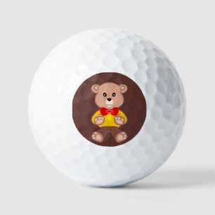 Balles De Golf Cute rouge Bowtie Beige Teddy Ours Brown