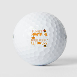 Balles De Golf Cute Thanksgiving Famille Turquie Citrouille Pie S
