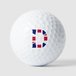 Balles De Golf D Monogramme superposé sur Union Jack Flag via gbc