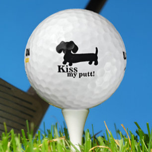 Balles De Golf Dachshund Golfer Kiss My Putt Funny Golf Ball Cade