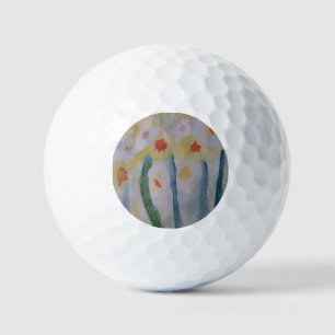 Balles De Golf Daffodiles Abstraits