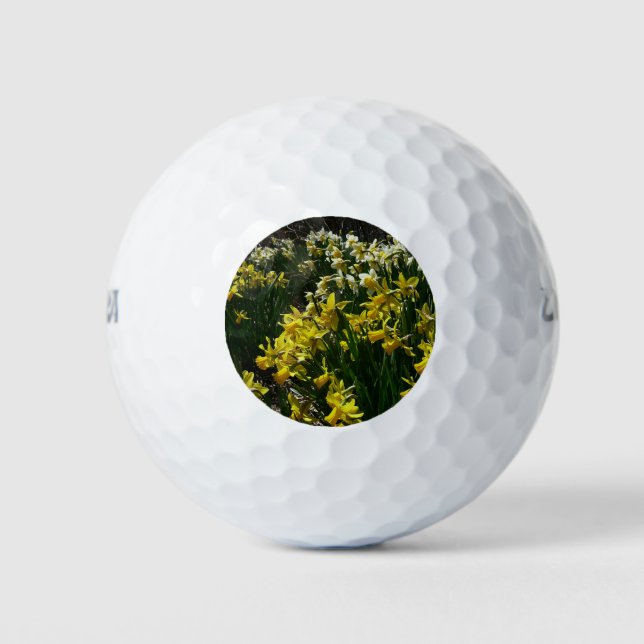 Balles De Golf Daffodiles jaunes et blancs Fleurs de printemps (Devant)
