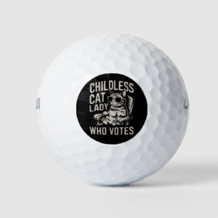 Balles De Golf Dame de chat sans enfants 2024 Élection Vote Kamal