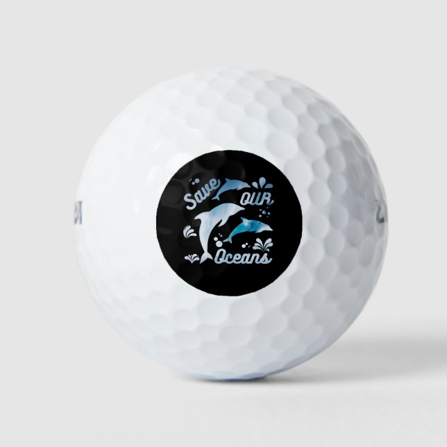 Balles De Golf Dauphins / Sauvez nos océans (Devant)