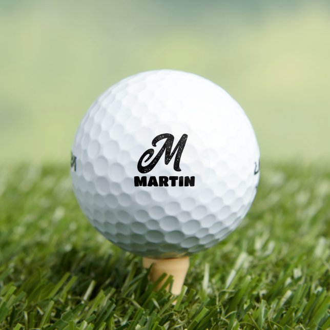 BALLES DE GOLF DE SCRIPT DE MONOGRAM PERSONNALISÉ  (T-shirt Insitu)