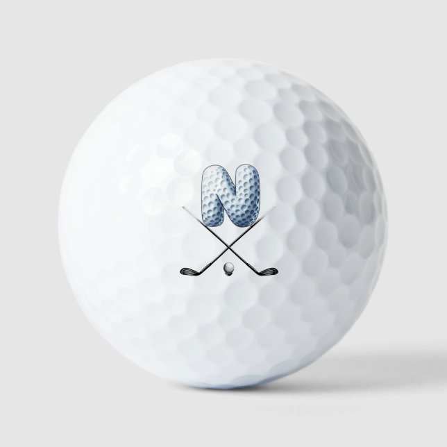 Balles de golf de vacances - Alpha-Number LETTRE N (Recto)