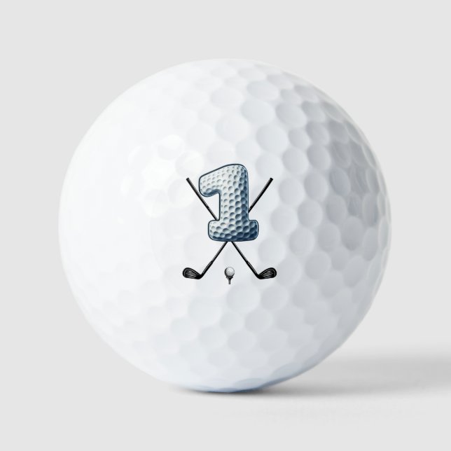 Balles de golf de vacances Alpha-Numéro Lettre 1 (Recto)