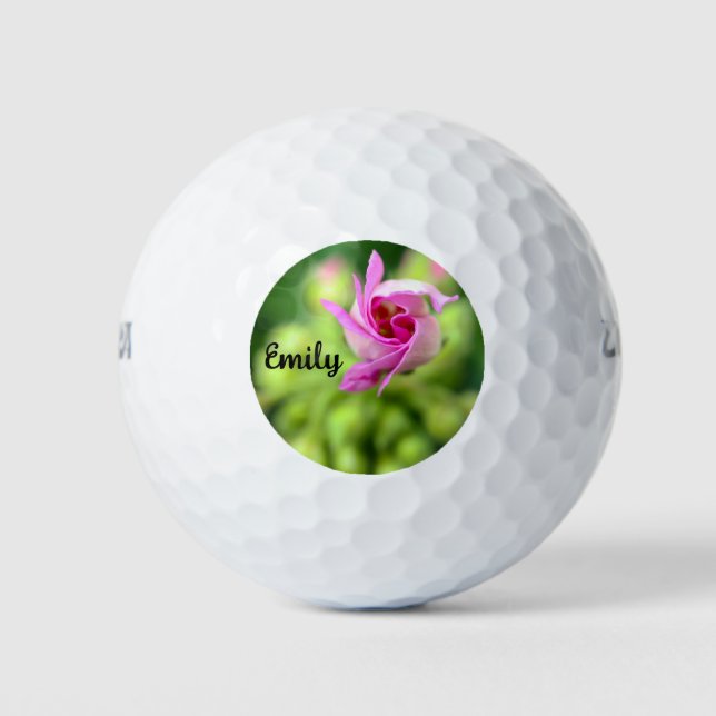 Balles De Golf Décalage Pink Bud Boules de golf personnalisées (Devant)