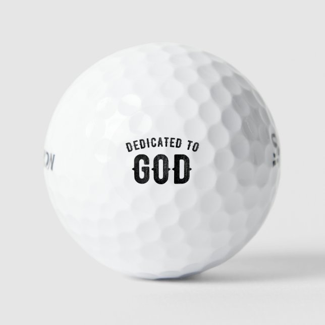 BALLES DE GOLF DÉDIÉ À DIEU COOL PERSONNALISABLE NOIR TEXTE (Recto)