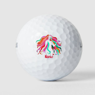 Balles De Golf Déesse aux cheveux longs multicolores Thunder_Cove