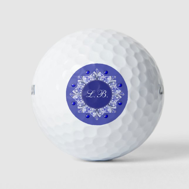 Balles De Golf dentelle en céramique Bleu de Grèce (Devant)