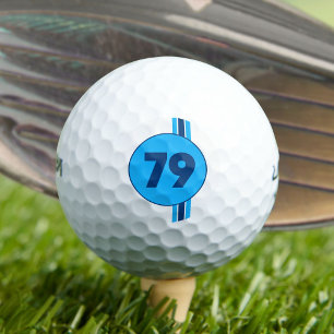 Balles De Golf Design 79 en blue on turquoise with stripes
