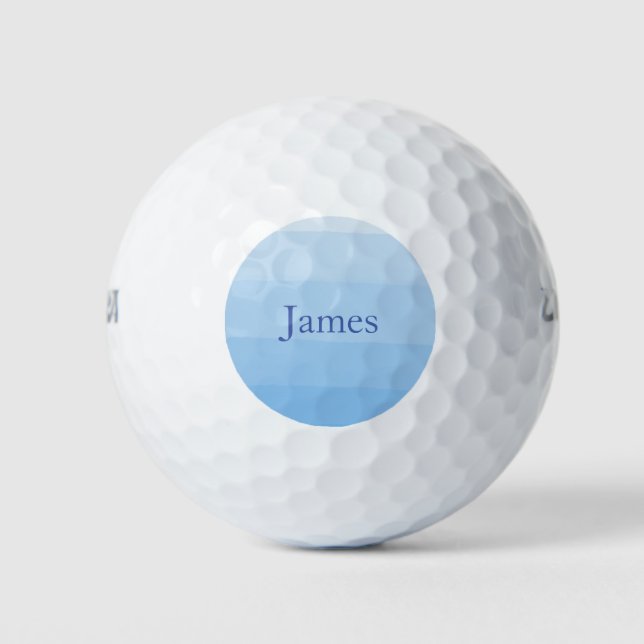 Balles De Golf Design bleu clair moderne et élégant Nom personnal (Devant)
