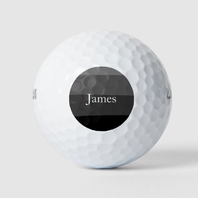 Balles De Golf Design monochromatique moderne Nom personnalisé (Devant)