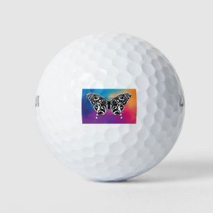 Balles De Golf Design papillon avec couleurs coucher de soleil