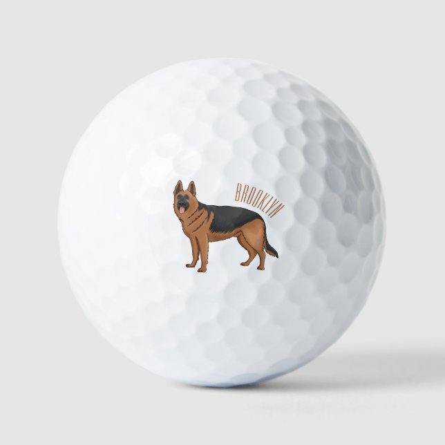 Balles De Golf dessin de berger allemand (Recto)