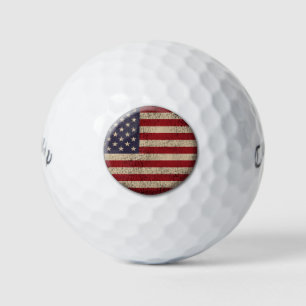 Balles De Golf Dessin de drapeau américain en détresse