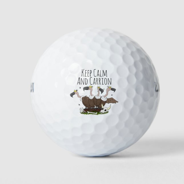 Balles De Golf Dessin de l'humour vautours drôle (Devant)