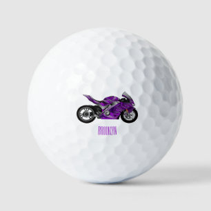 Balles De Golf Dessin de moto de sport violet