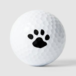 Balles De Golf Dessin d'empreinte de patte noire