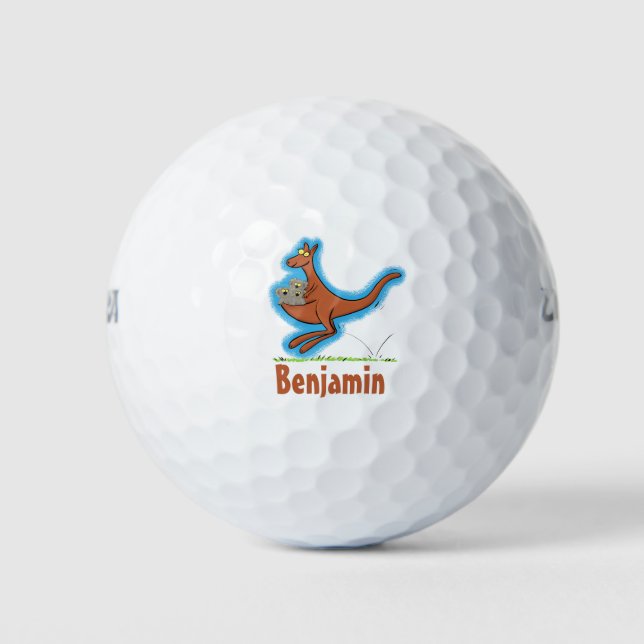 Balles De Golf Dessin d'humour australien kangourou (Devant)