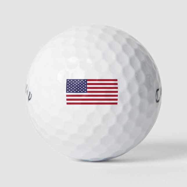 Balles De Golf Dessin patriotique de drapeau américain (Devant)