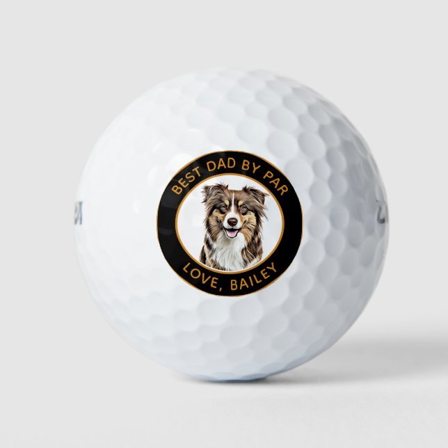 Balles De Golf Dessin personnalisé Collie Chien personnalisé (Devant)