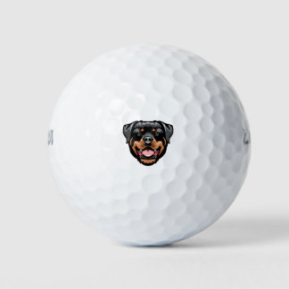 Balles De Golf Dessin Portrait Rottweiler