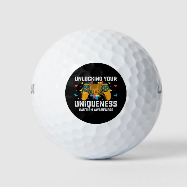 Balles De Golf Déverrouiller votre jeu d'autisme unique (Devant)