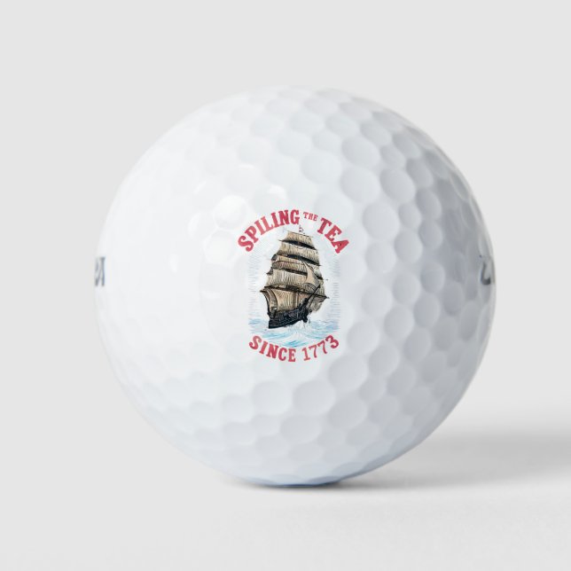 Balles De Golf Déverser Le Thé Depuis 1773 4 juillet (Devant)
