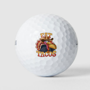 Balles De Golf Dinde de Thanksgiving Manger des Tacos Drôle Mexi