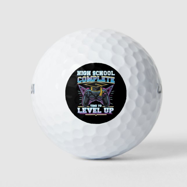 Balles De Golf Diplômé de lycée Joueur Jeux Vidéo Diplôme (Devant)