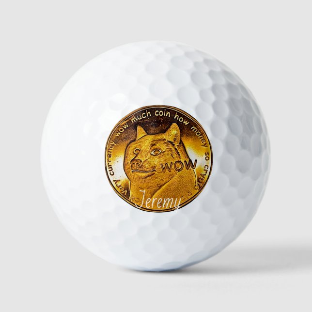 Balles De Golf Dogecoin d'or (Recto)