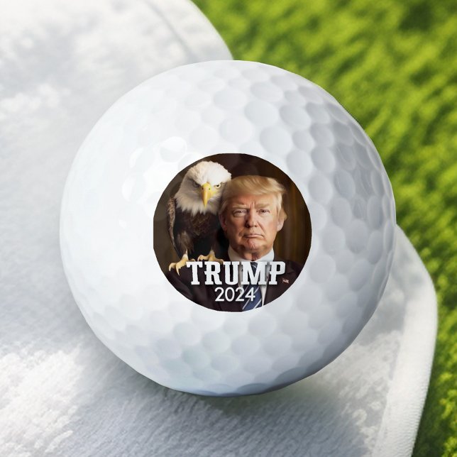 Balles De Golf Donald Trump 2024 Photo - aigle chauve sur l'épaul (Trump Golf Ball)