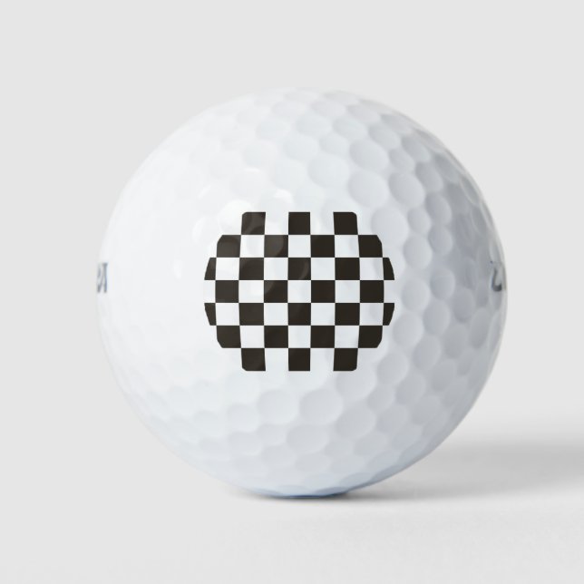 Balles De Golf Drapeau À damiers (noir et blanc) (Motif du vérifi (Devant)