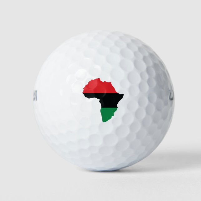 Balles De Golf Drapeau Afrique rouge, noire et verte (Devant)