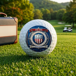 Balles De Golf Drapeau américain étoiles et bandes 250e anniversa