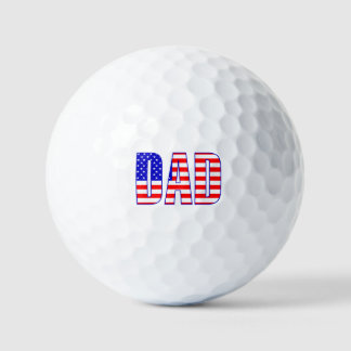 Balles De Golf Drapeau américain père texte à motifs