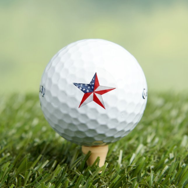 Balles De Golf Drapeau américain Rouge Bleu & Blanc, Cadeaux pers (T-shirt Insitu)