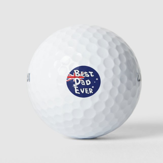 Balles De Golf Drapeau Best Papa Ever Australie (Devant)